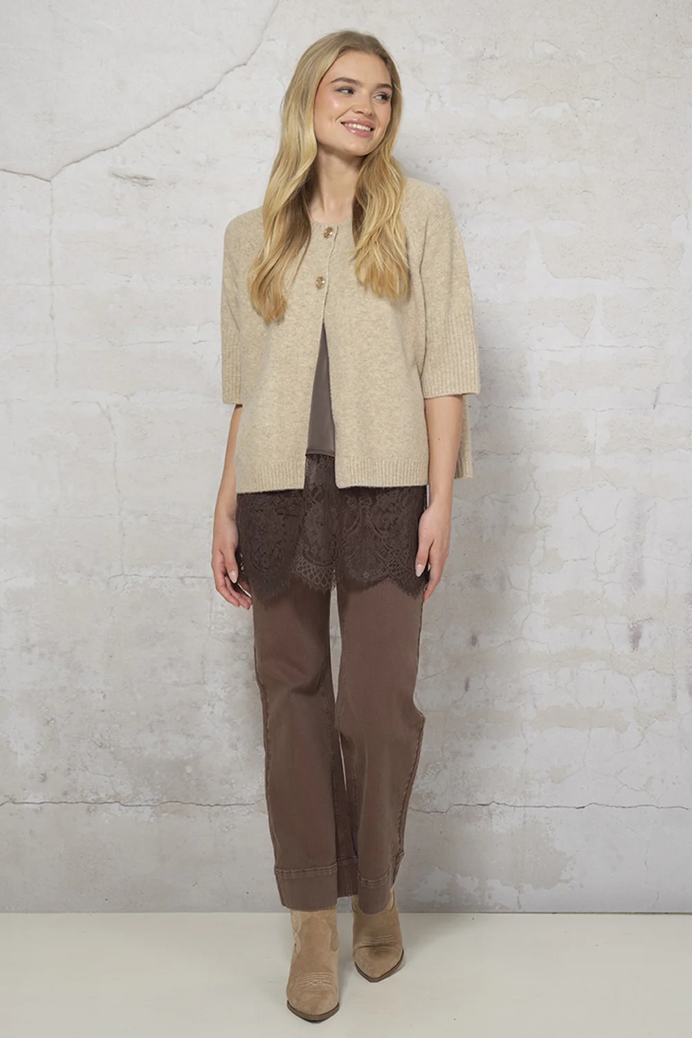 Naomi Knit Cardigan 2917 | Sand | Cardigan fra Prepair - Image 6