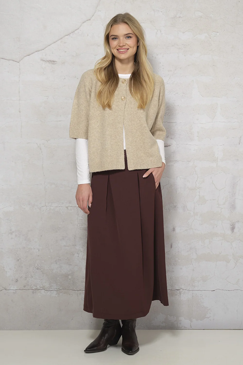 Naomi Knit Cardigan 2917 | Sand | Cardigan fra Prepair - Image 7