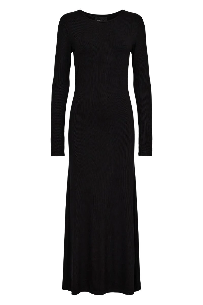 Natalia Ls Long Dress | Black | Kjole fra Liberté
