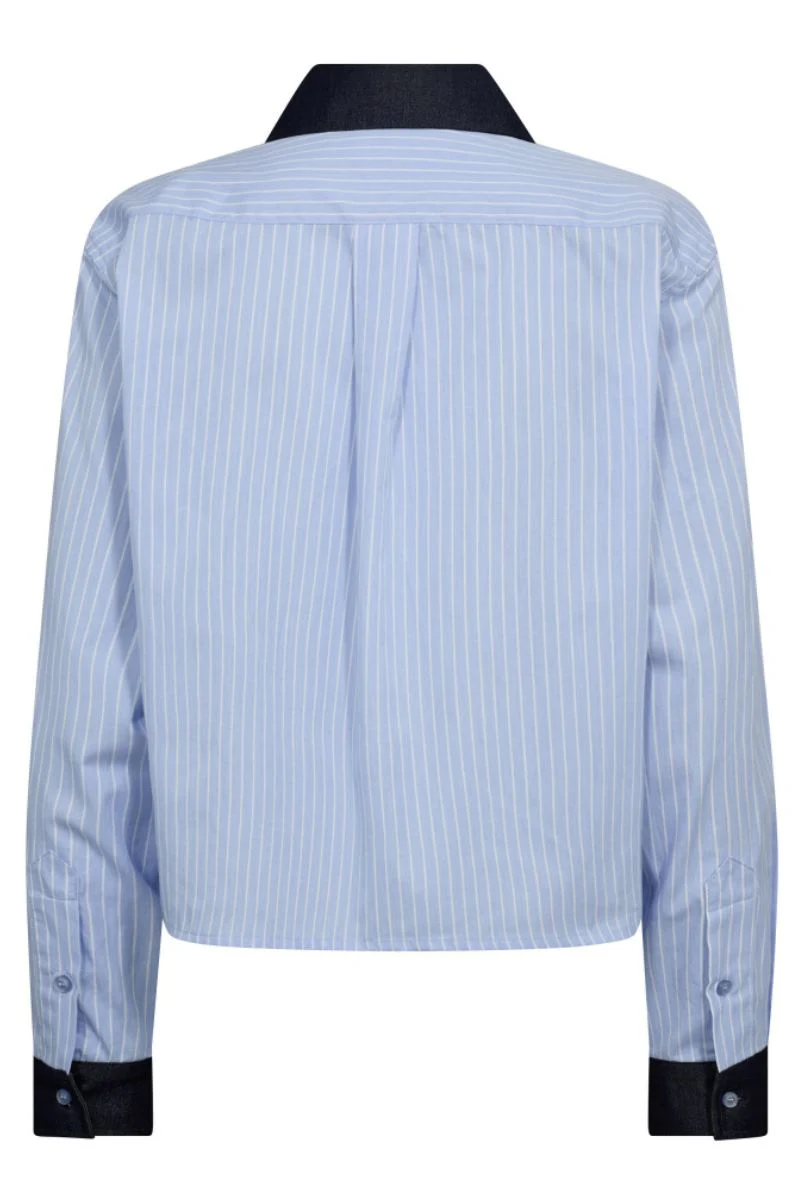 Nelson Stripe Shirt 35936 | Pale Blue | Bluse fra Co'couture - Image 4