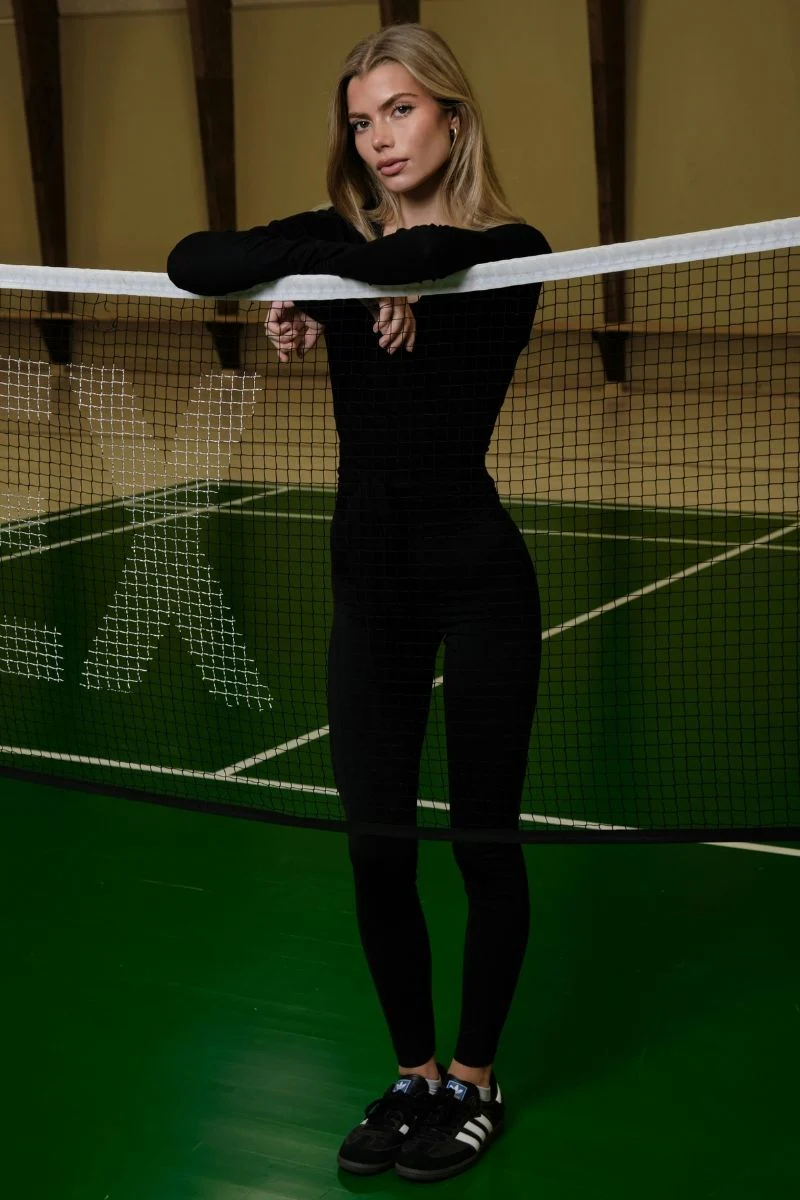 Nia Jersey Wrap Blouse | Black | Athleisure fra Neo Noir - Image 3