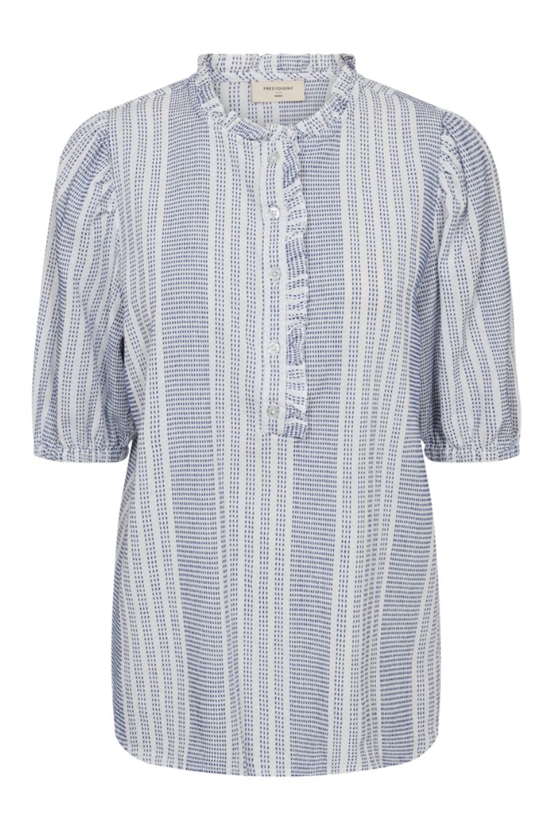 Nollie Blouse 206083 | Brilliant White W Deep Ultrama | Bluse fra Freequent - Image 3