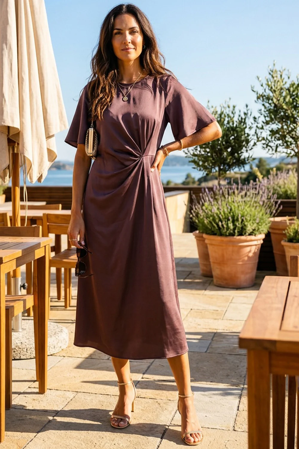 Nora Dress 2927 | Blomme | Kjole fra Prepair