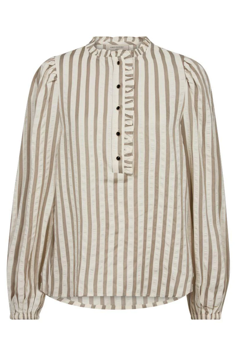 Noto Blouse 204913 | Star Off-White W. Desert Taupe | Bluse fra Freequent