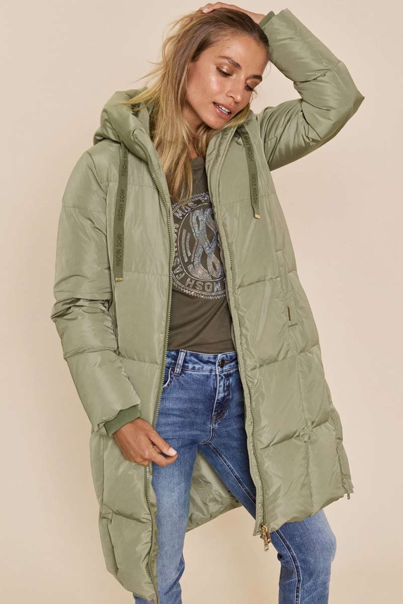 Nova Square Down Coat | Tea | Frakke fra Mos Mosh - Image 4