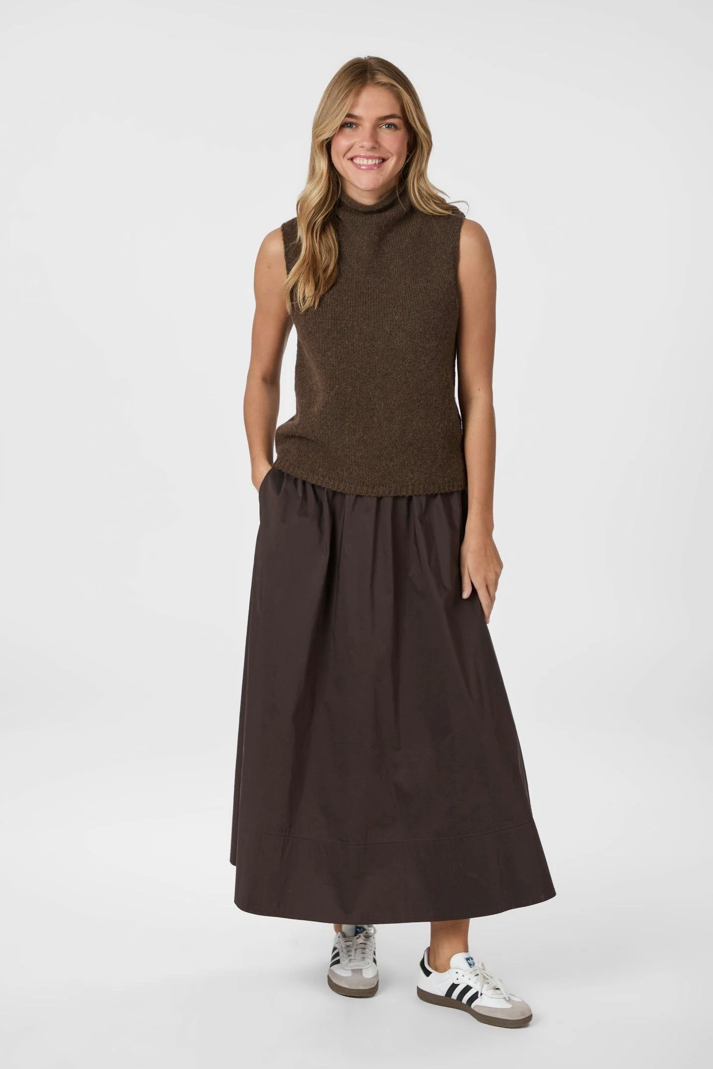 Odelia Knit Top | Brown Melange | Strik fra Neo Noir - Image 7