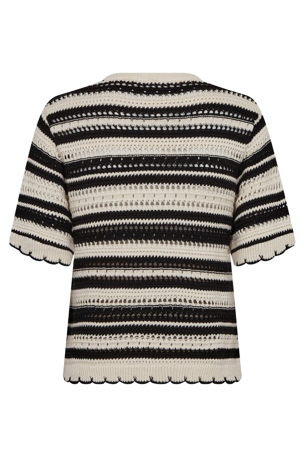 Odette Stripe SS O-Knit 42018 | OffWhite-Black | Strik fra Co'couture - Image 6