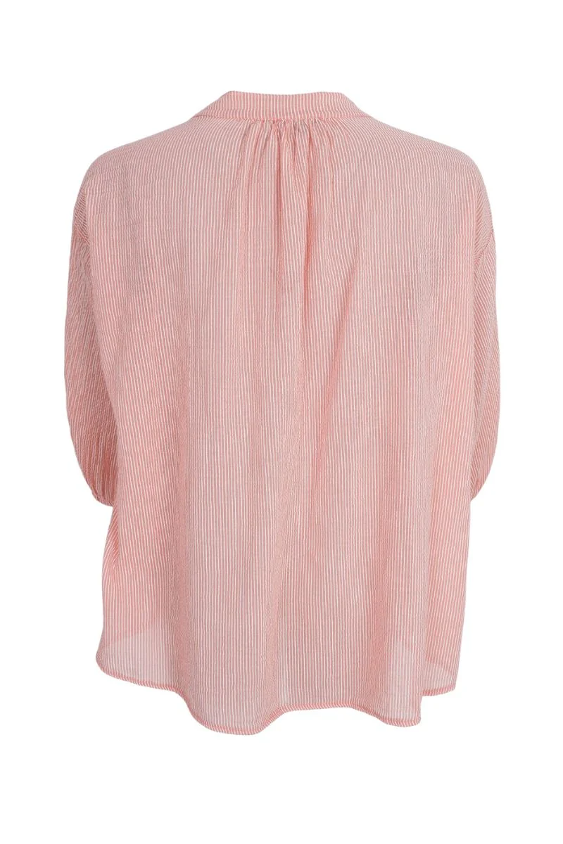 Olga Striped Blouse | Rose | Skjorte fra Black Colour - Image 3