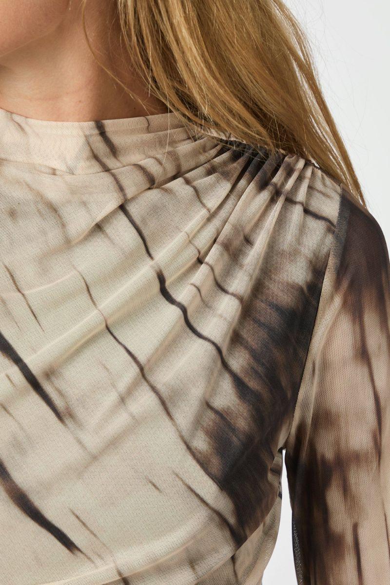 Onessa Faded Mesh Dress | Dusty Brown | Kjole fra Neo Noir - Image 8
