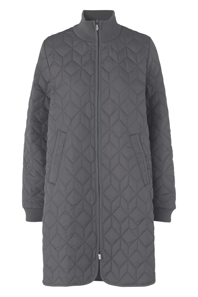 Padded Quilt Coat | 033 Dark Shadow | Termojakke fra Ilse Jacobsen - Image 3