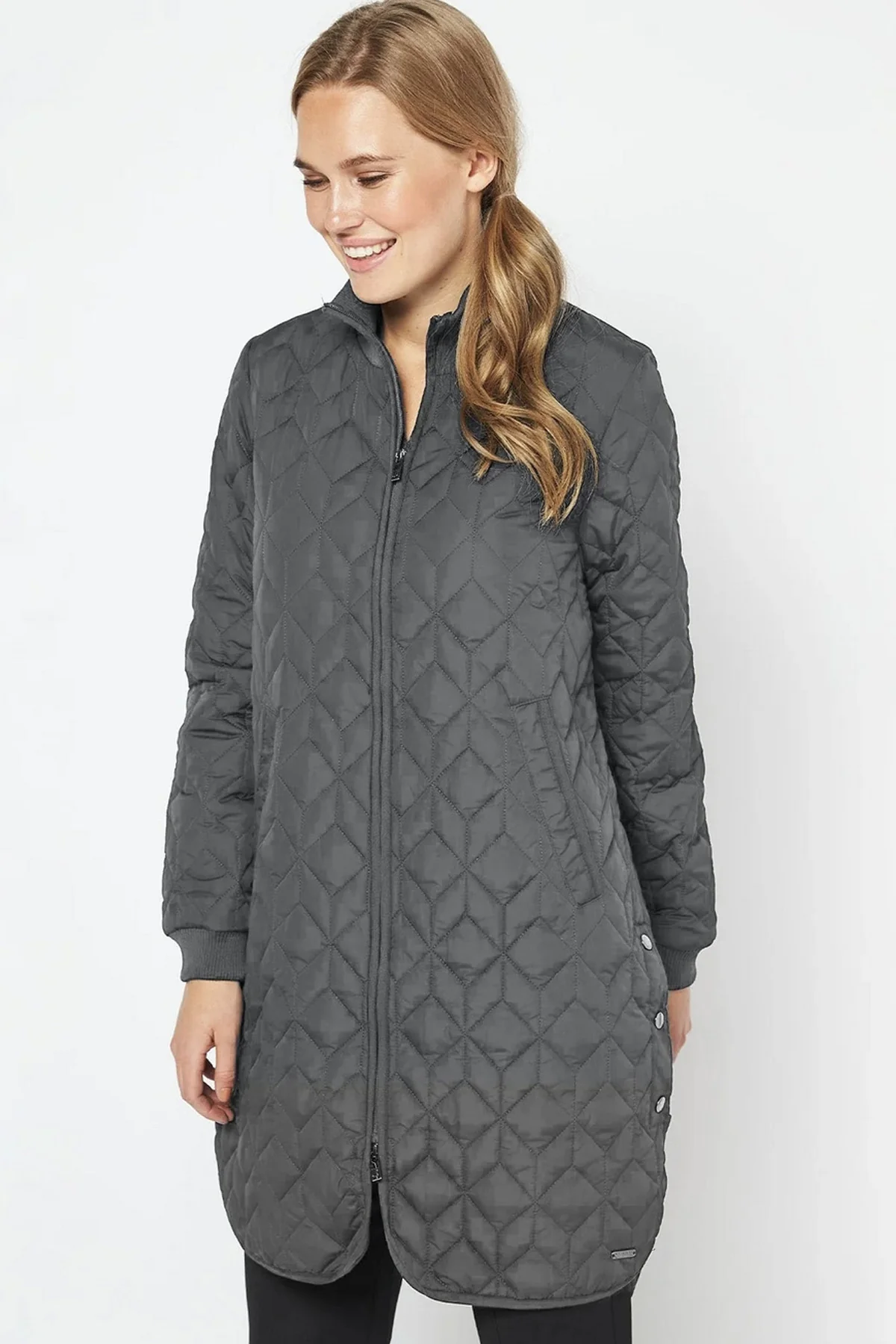 Padded Quilt Coat | 033 Dark Shadow | Termojakke fra Ilse Jacobsen - Image 7