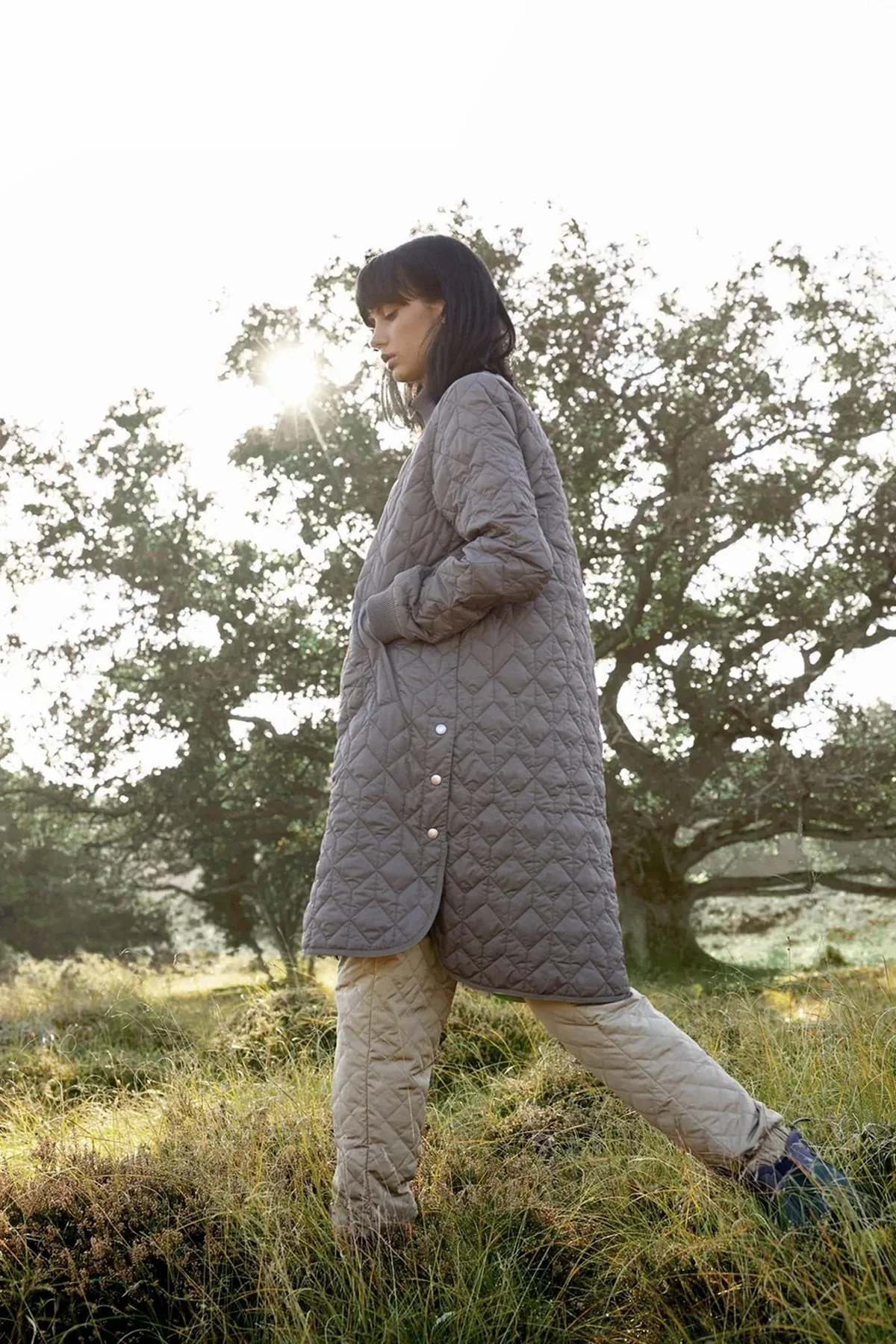 Padded Quilt Coat | 033 Dark Shadow | Termojakke fra Ilse Jacobsen - Image 8