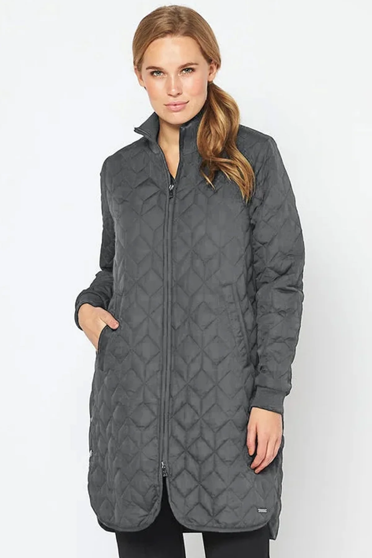 Padded Quilt Coat | 033 Dark Shadow | Termojakke fra Ilse Jacobsen - Image 9