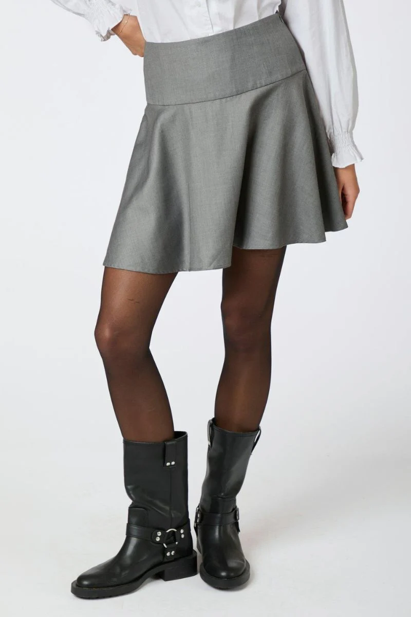 Pamelo Skirt | Dark Grey Melange | Nederdel fra Neo Noir - Image 8