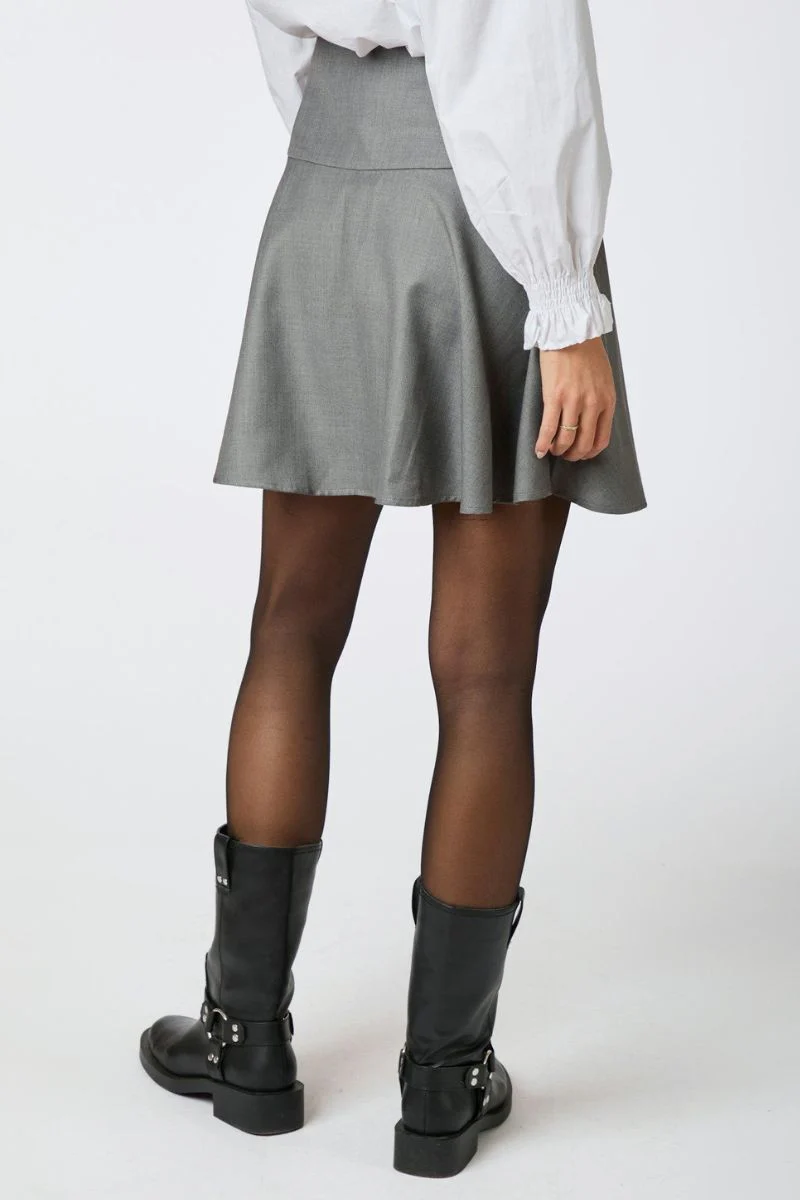Pamelo Skirt | Dark Grey Melange | Nederdel fra Neo Noir - Image 9
