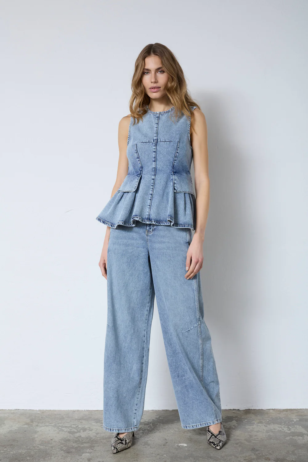 Pancy Denim Top 43008 | Fade Denim | Top fra Co'couture - Image 5