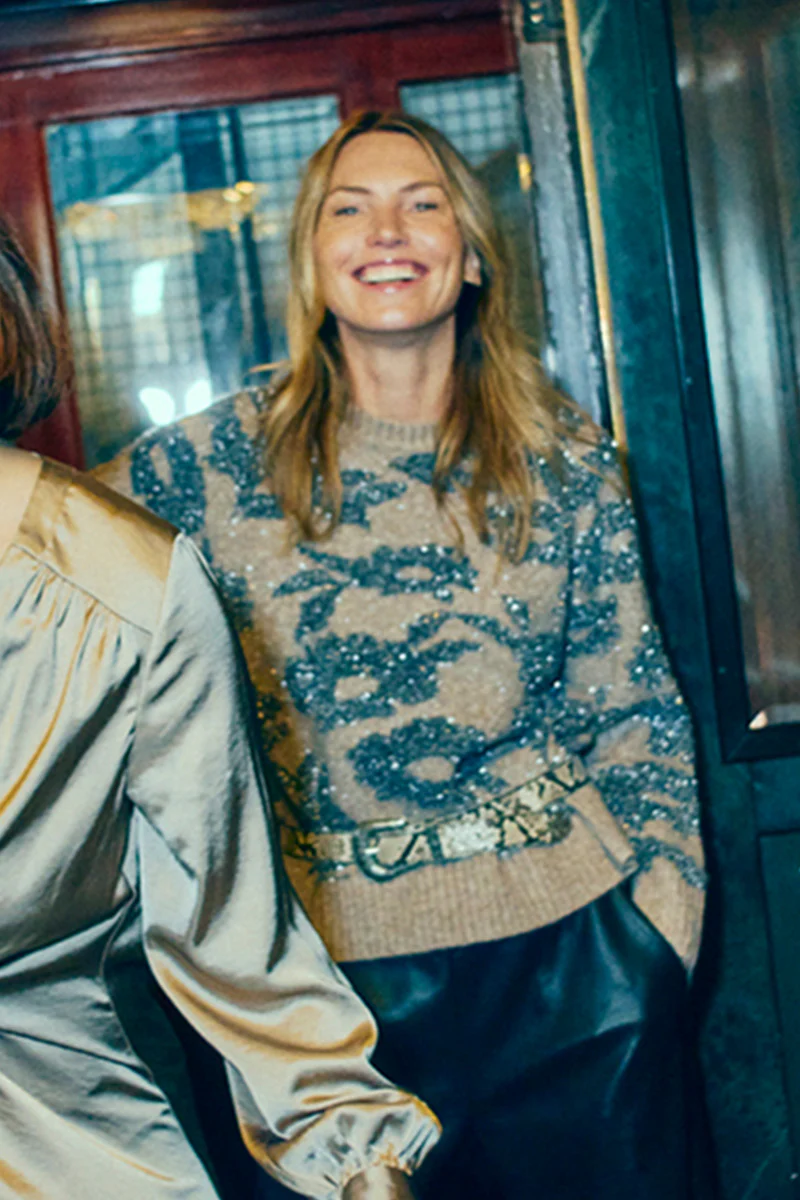 Pantea Pullover 207132 | Morel Mel. W. Med. Grey Mel. | Strik fra Freequent