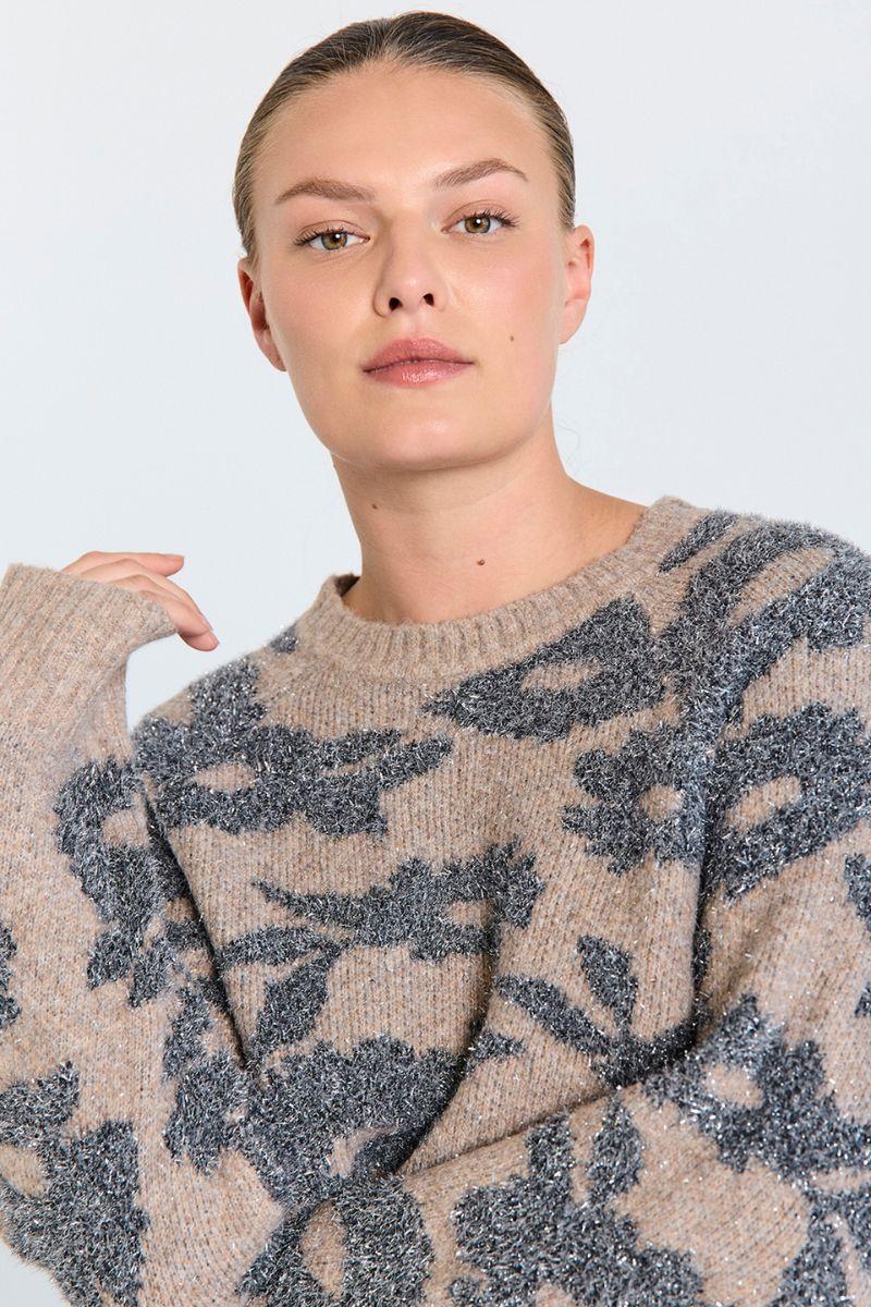Pantea Pullover 207132 | Morel Mel. W. Med. Grey Mel. | Strik fra Freequent - Image 5