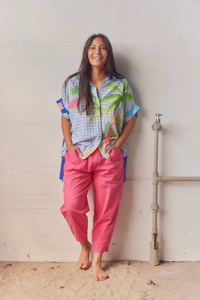 Peace Love SS shirt | Blue | Skjorte fra Atelier C - Image 6