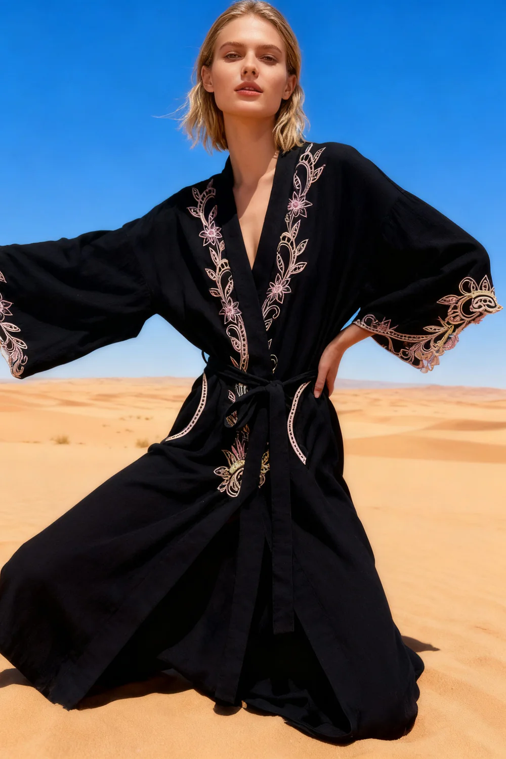 Penny Flowy Dress | Black - Image 3