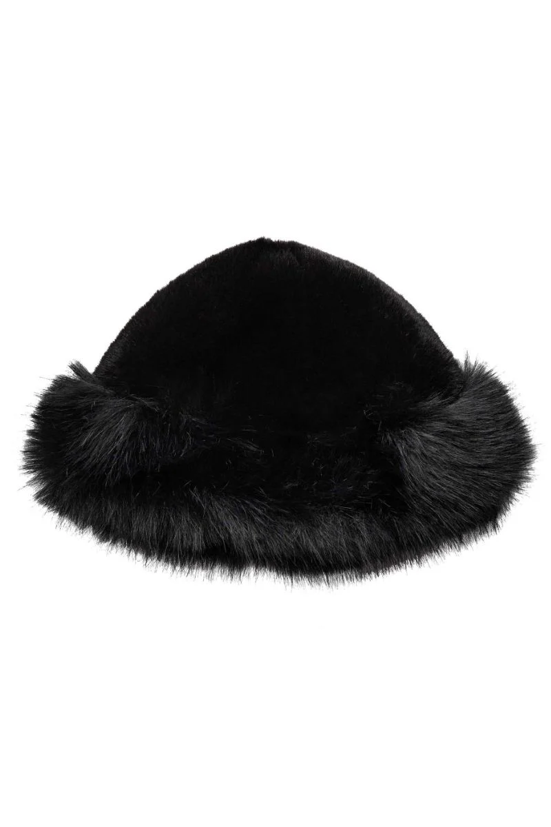 Penza Faux Fur Hat 39066 | Black | Hat fra Co'couture
