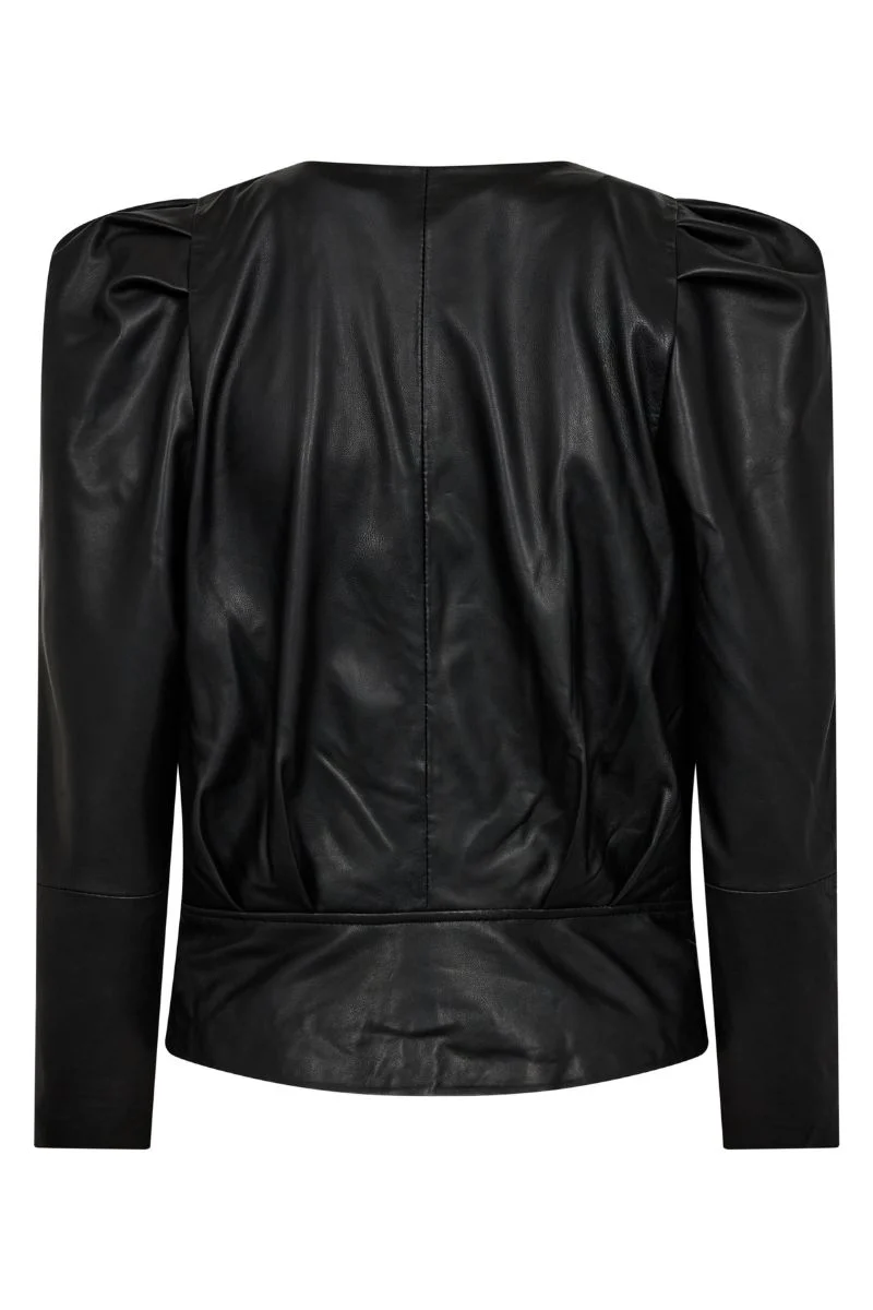 Phoebe Drape Puff Blouse | Black | Skjorte fra Co'couture - Image 4
