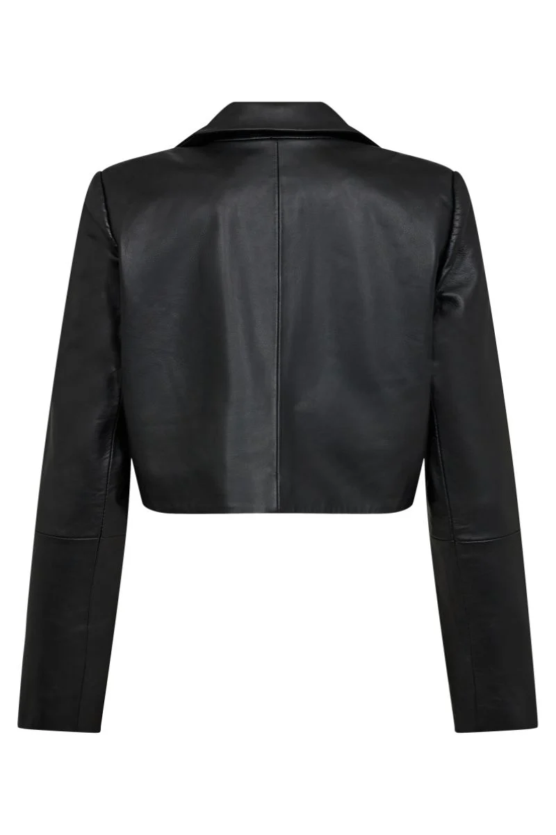 Phoebe Leather Crop Blazer | Black | Blazer fra Co'couture - Image 5