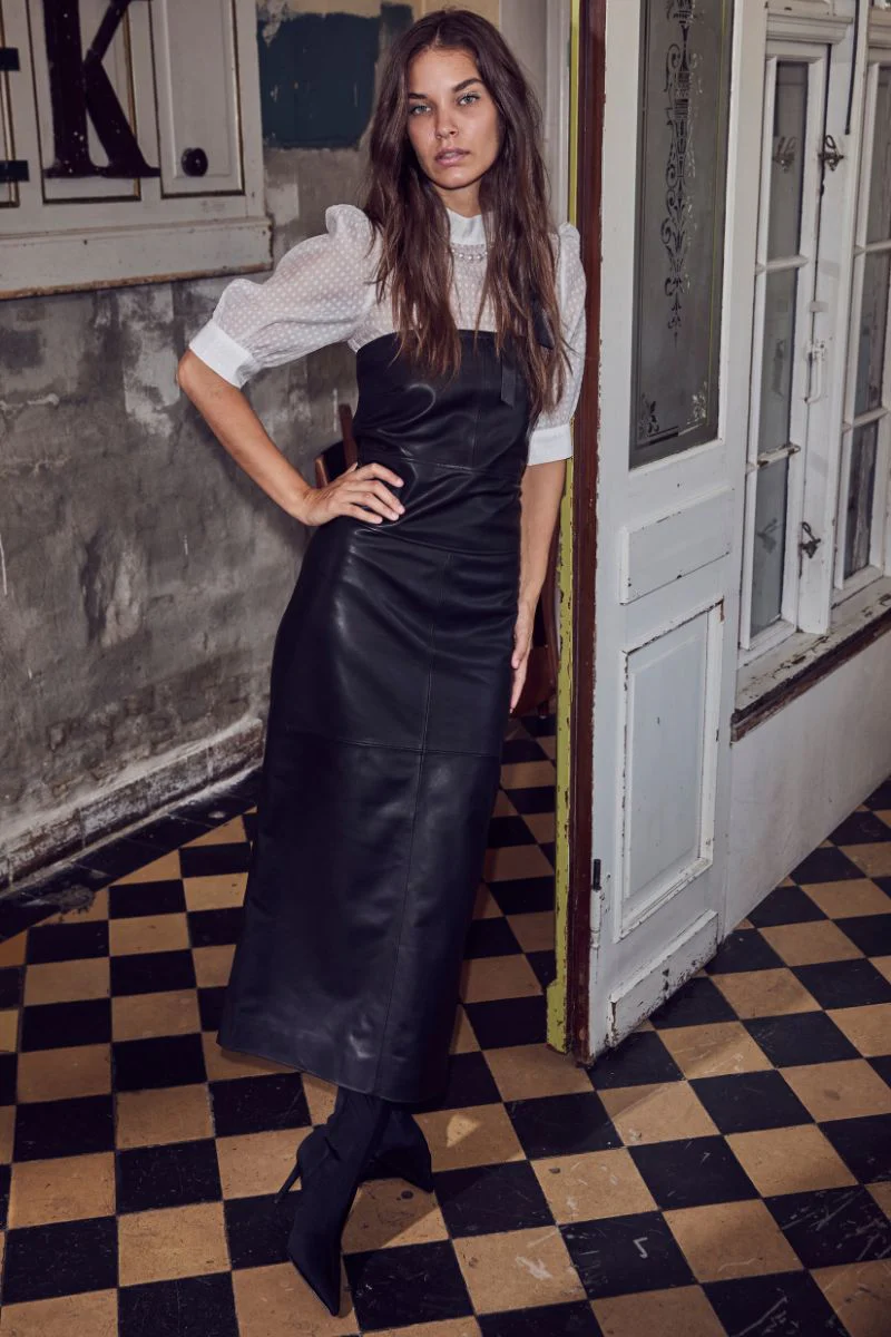 Phoebe leather Tube Dress 36403 | Black | Kjole fra Co'couture - Image 2