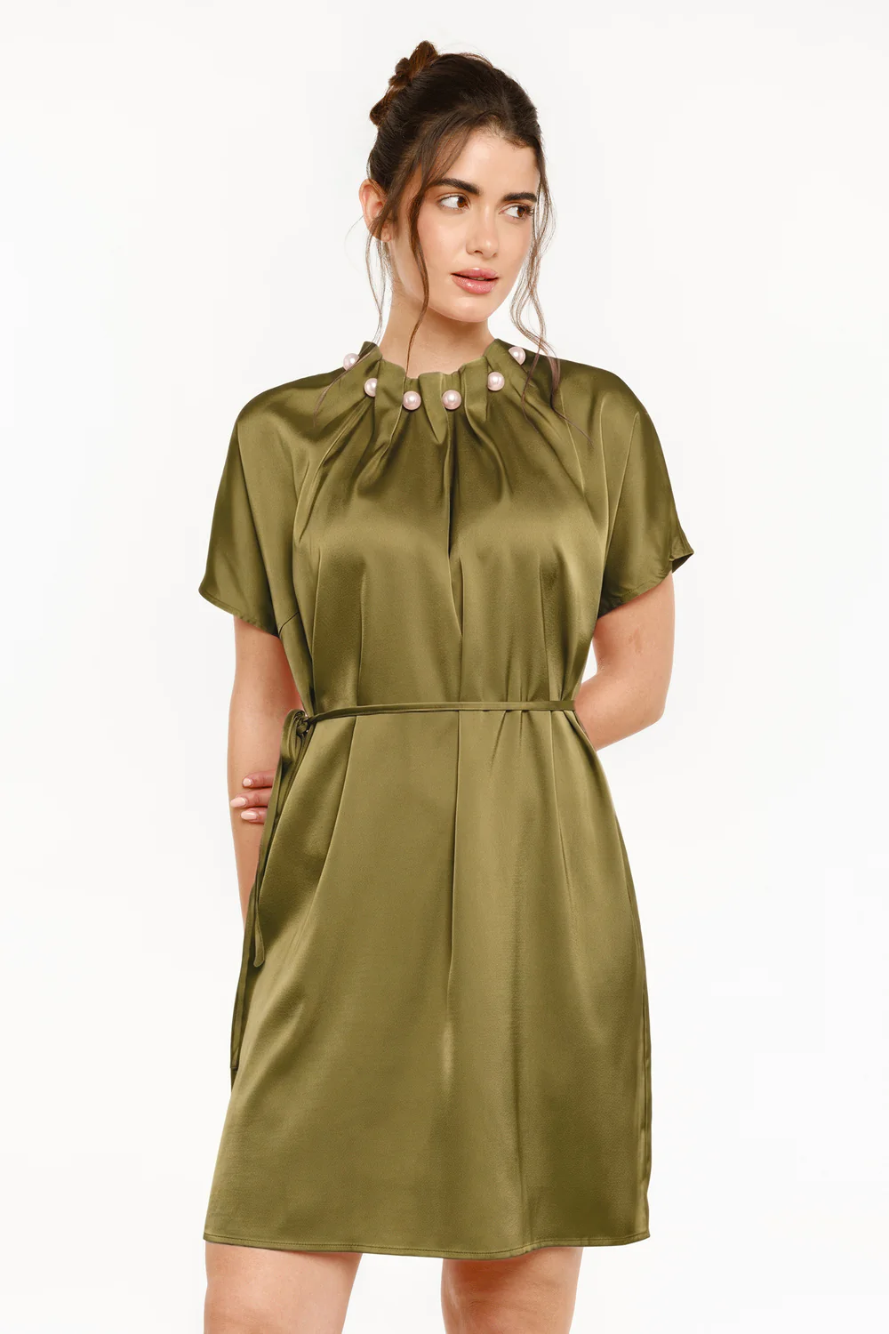 Pip SS Pearl Dress | Avocado - Image 6