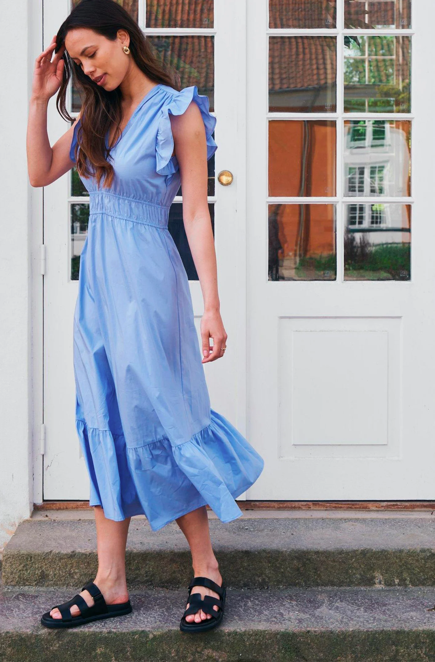 Pollana Poplin Dress | Sky Blue | Kjole fra Neo Noir - Image 3