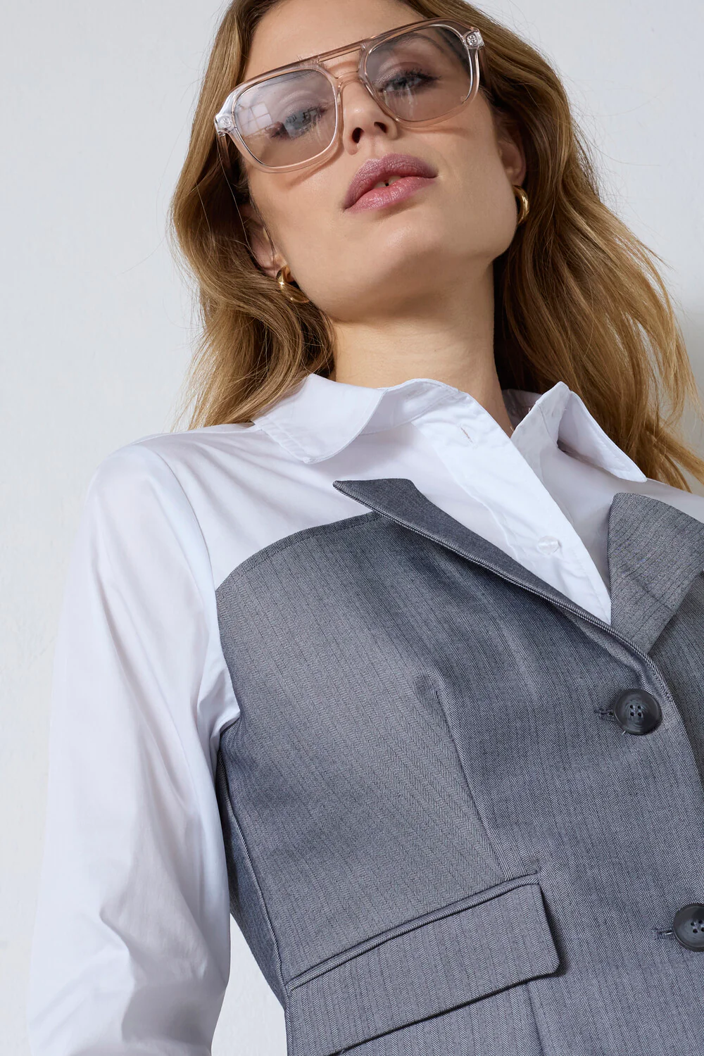Polly Corsage Mix Shirt 45028 | White | Bluse fra Co'couture