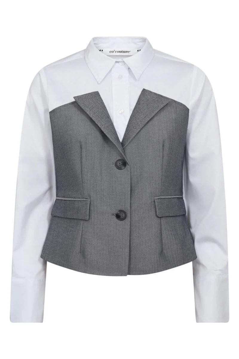 Polly Corsage Mix Shirt 45028 | White | Bluse fra Co'couture - Image 3