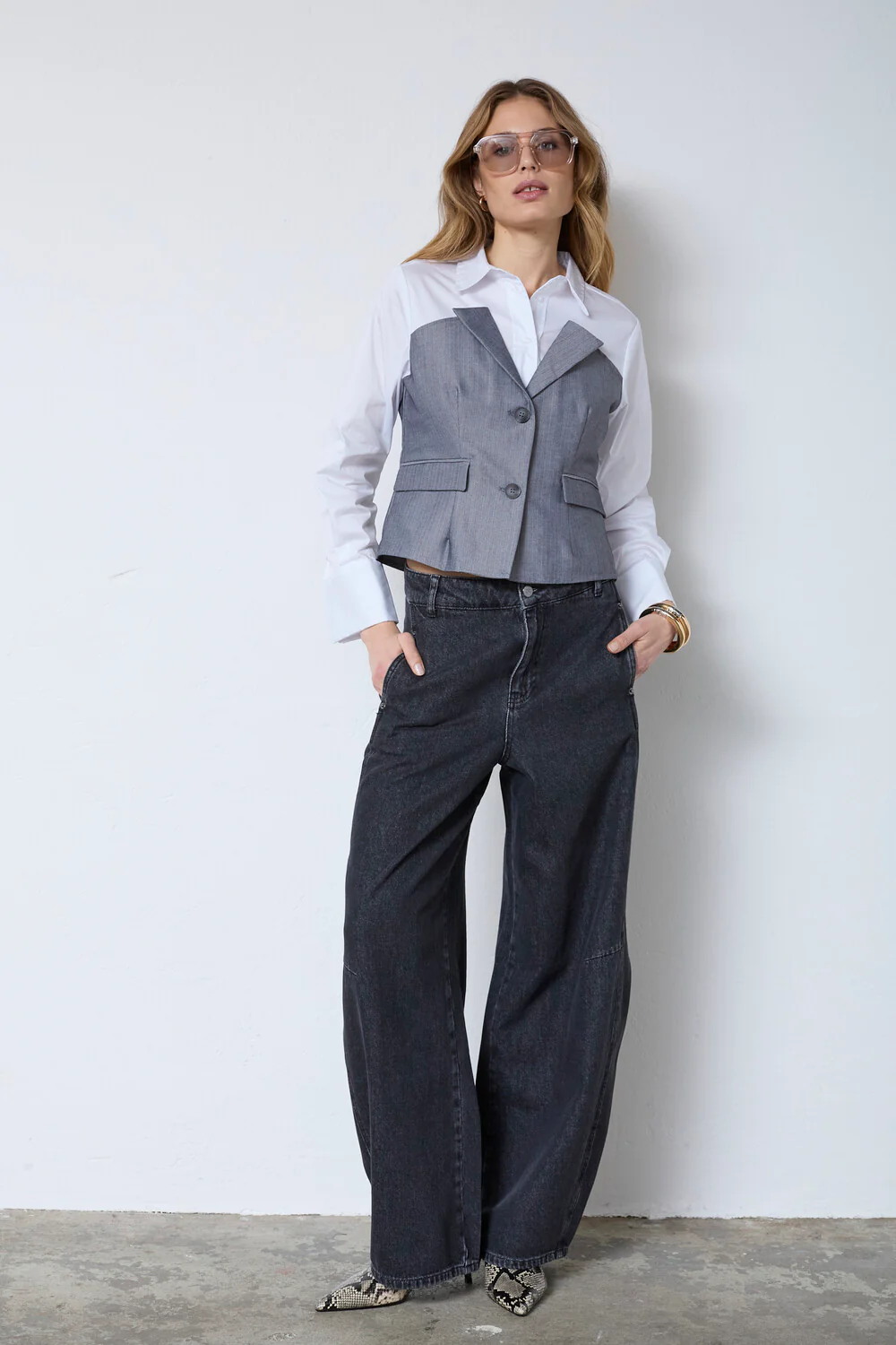 Polly Corsage Mix Shirt 45028 | White | Bluse fra Co'couture - Image 4