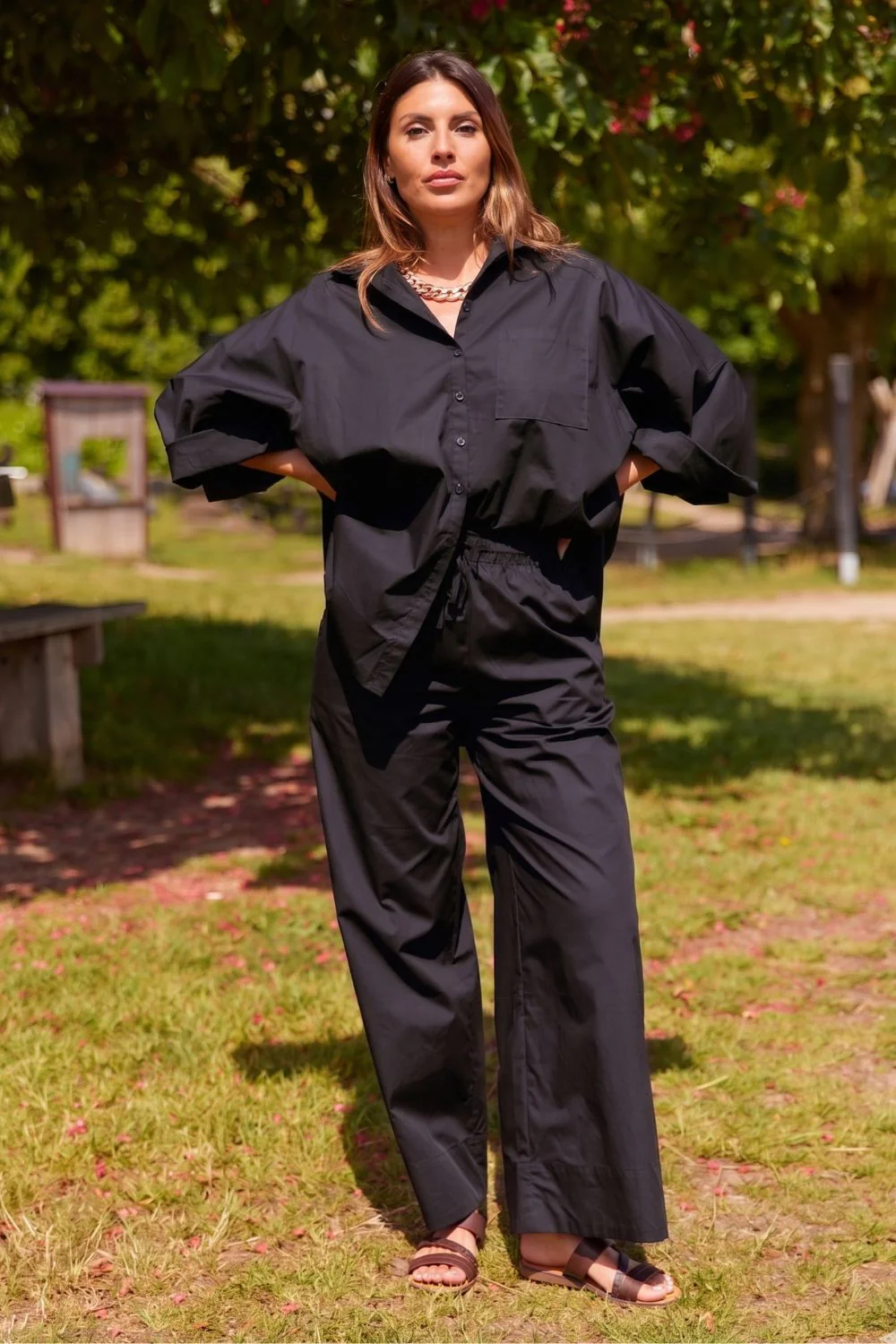 Polly Cotton Pants | Black - Image 2