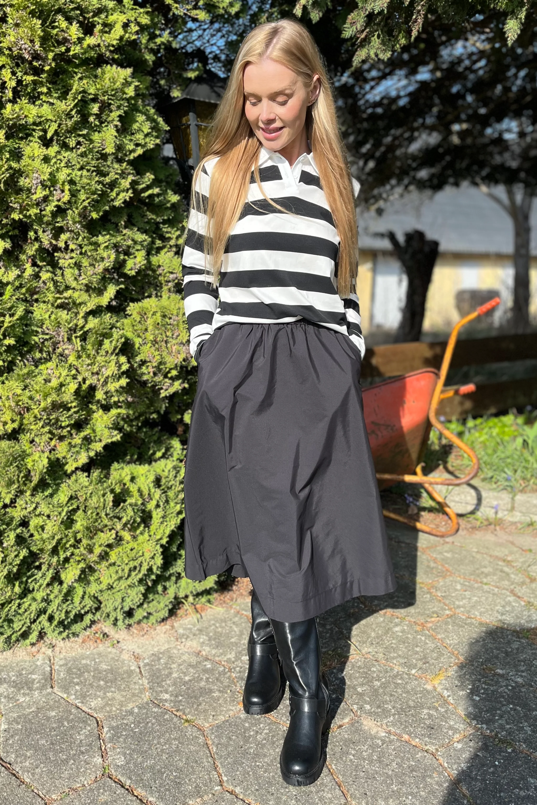 Polo Ls Shirt | Black Creme Stripe | Bluse fra Liberté - Image 4