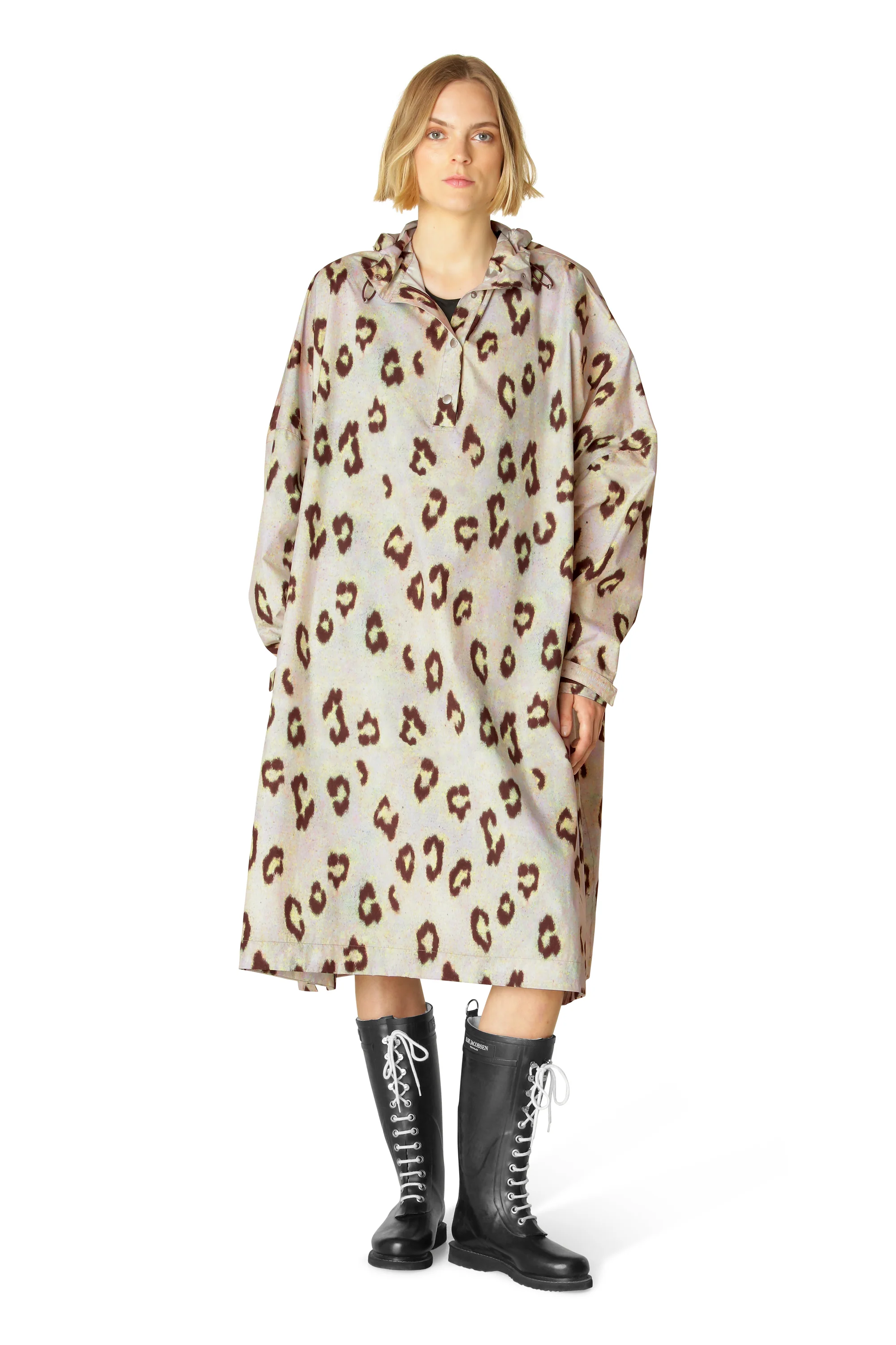 Poncho w. Sleeves Rain221Spp | Leopard | Poncho fra Ilse Jacobsen - Image 5