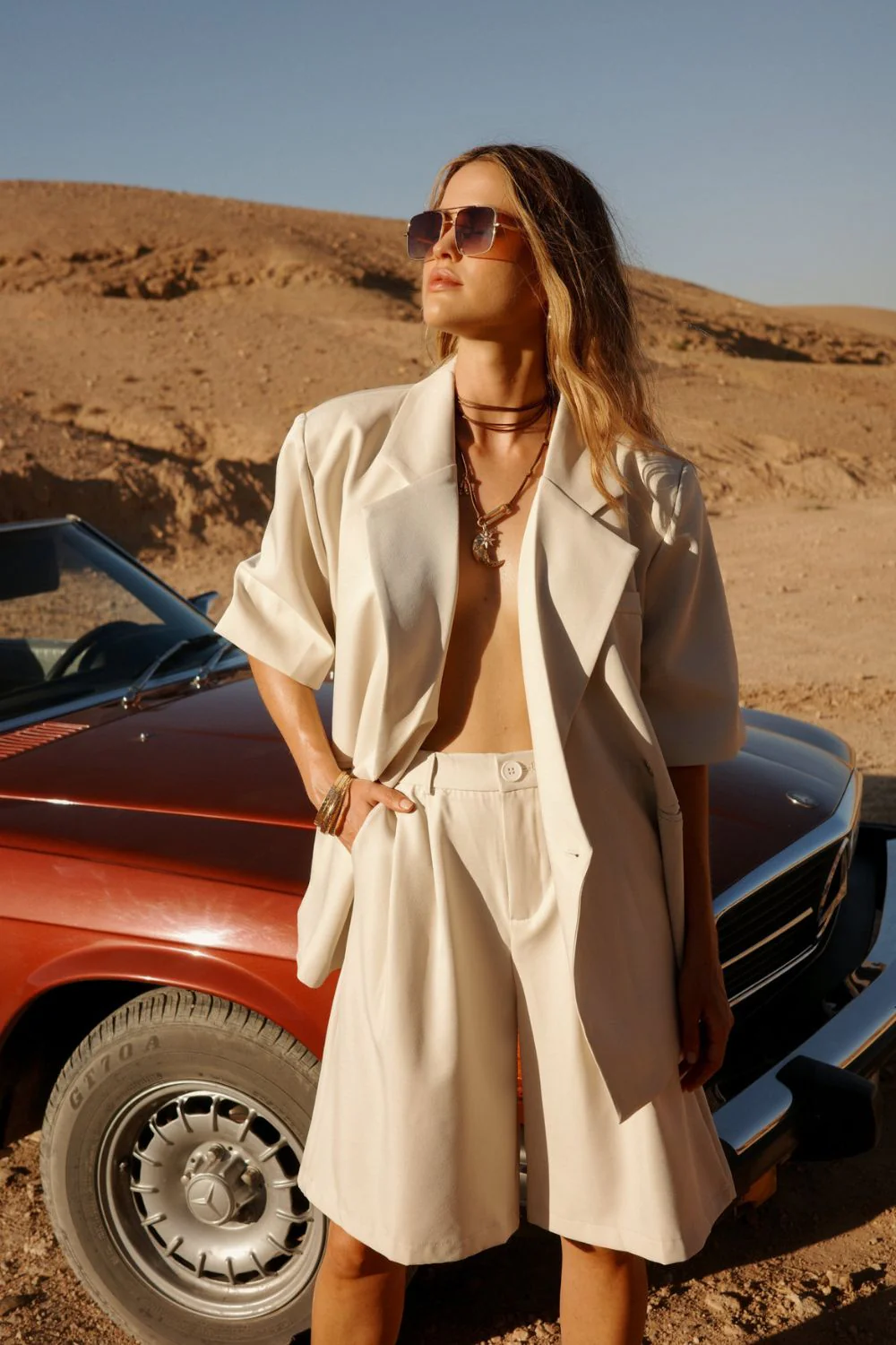 Pretty Tailored Bermuda Shorts | Cream - Image 2