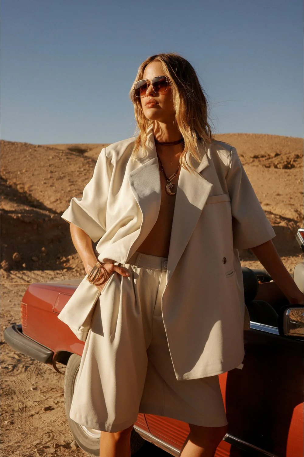 Pretty Tailored Bermuda Shorts | Cream - Image 3