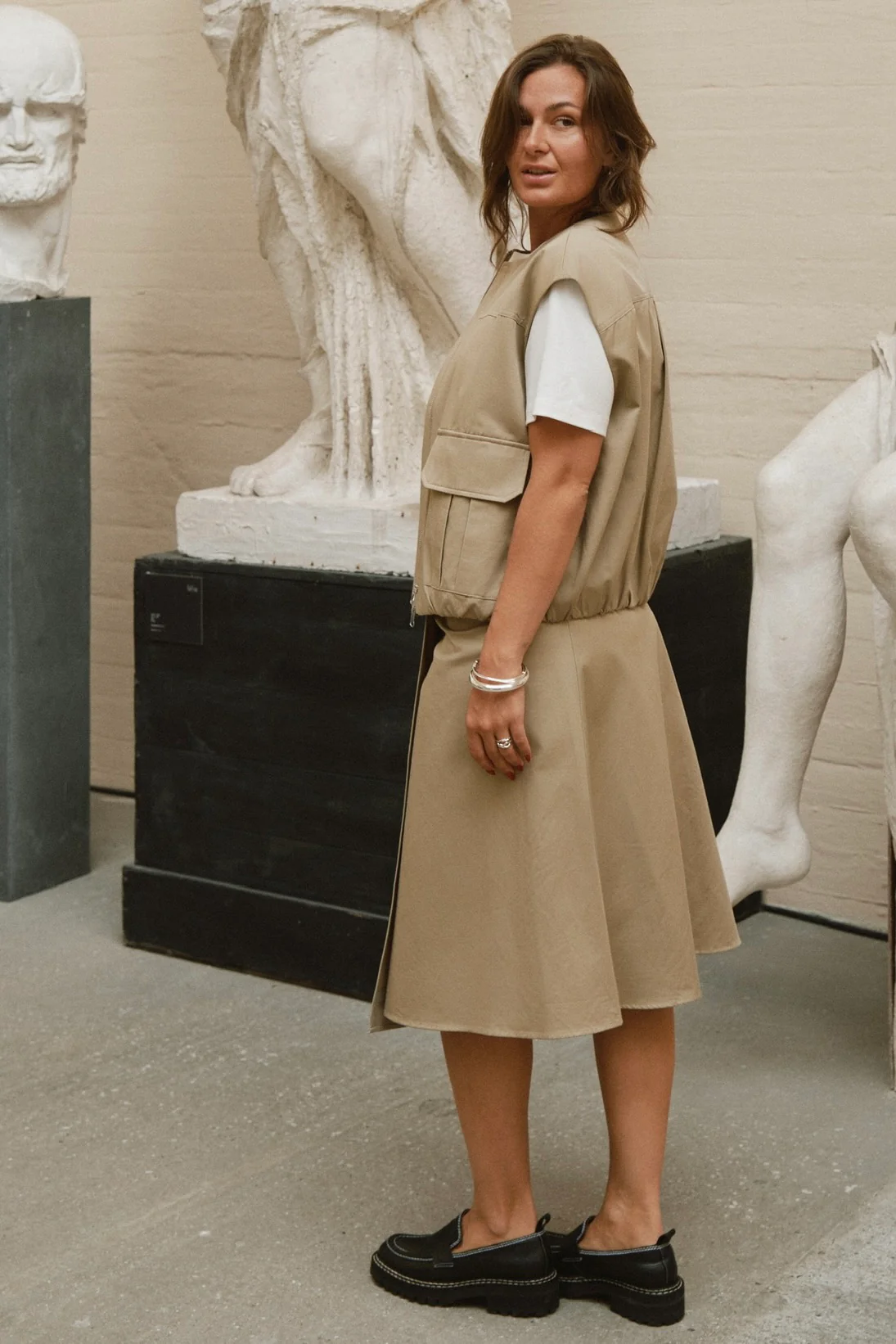 Prisilla Twill Skirt | Taupe | Nederdel fra Neo Noir - Image 4