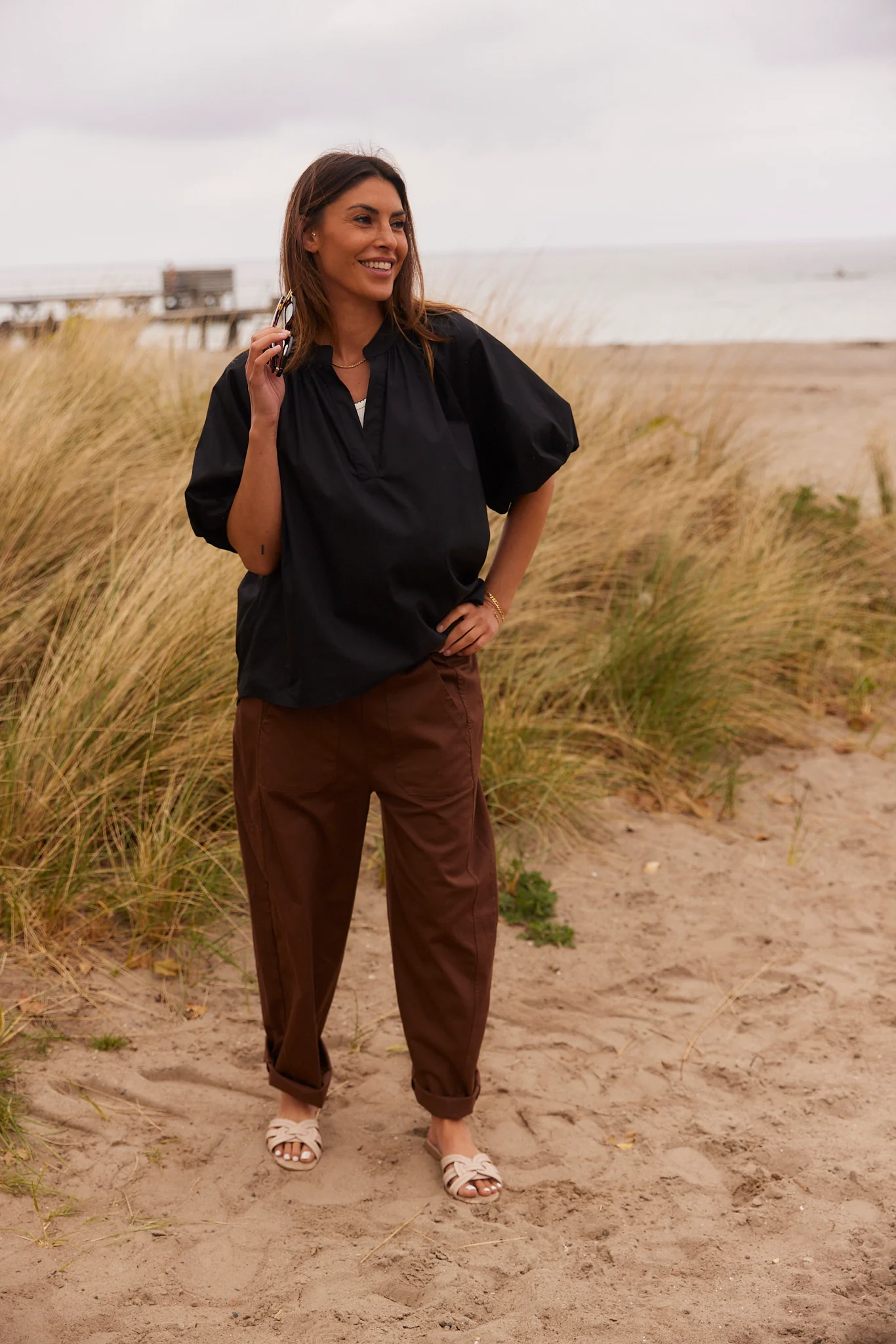 Penelope Puff Shirt | Black - Image 5
