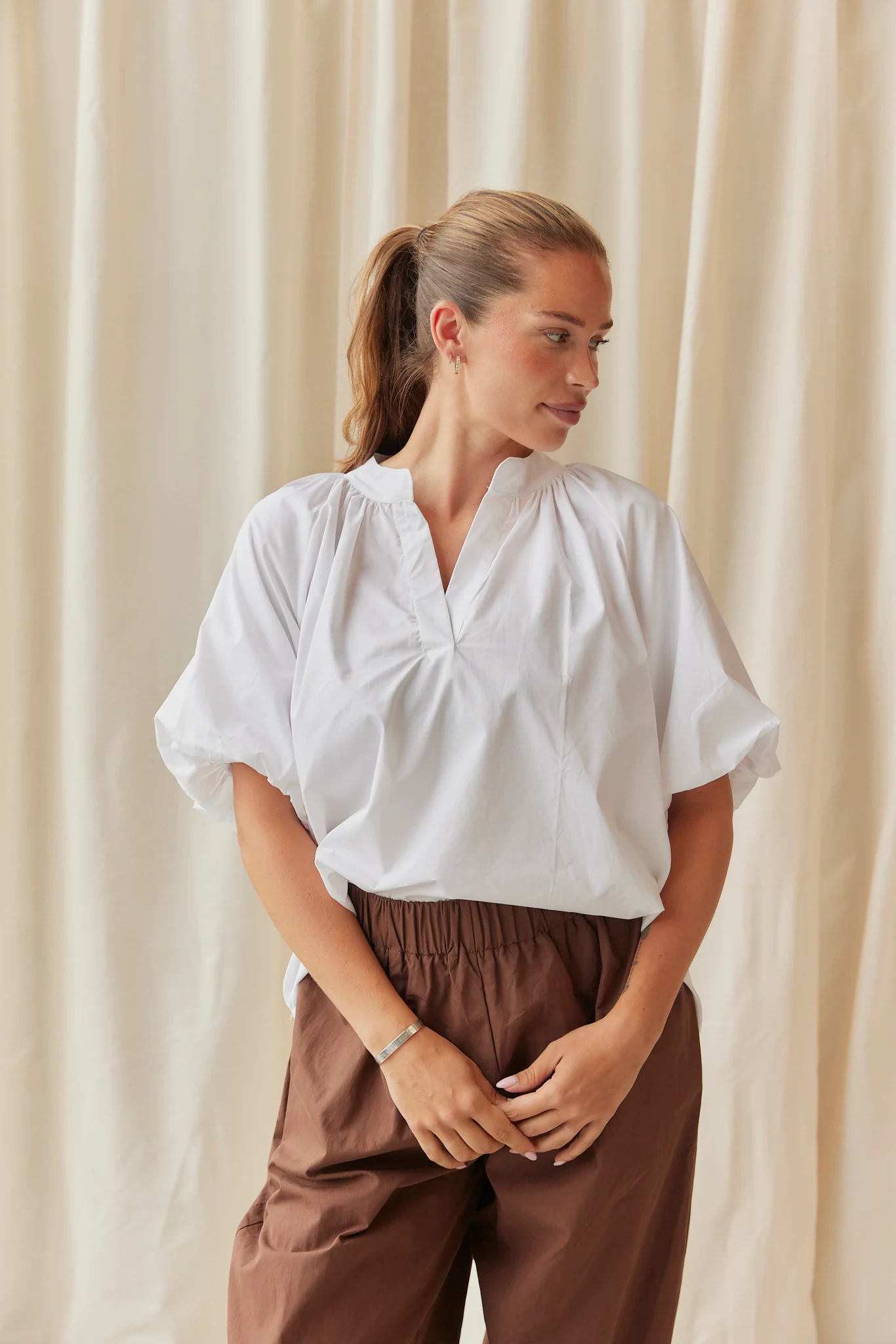 Penelope Puff Shirt | White - Image 2