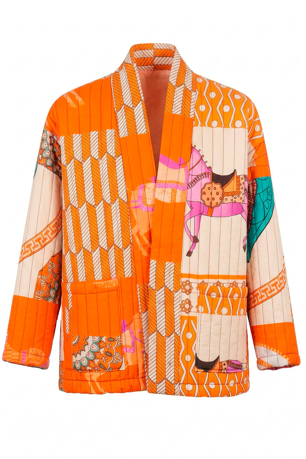 Luxe Mosaic Patchwork Jacket | Rust | Jakke fra Atelier C - Image 4