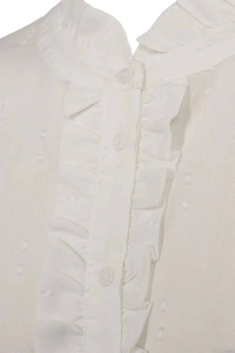 Raya Shirt 205214 | Off-white Melange | Skjorte fra Freequent - Image 3
