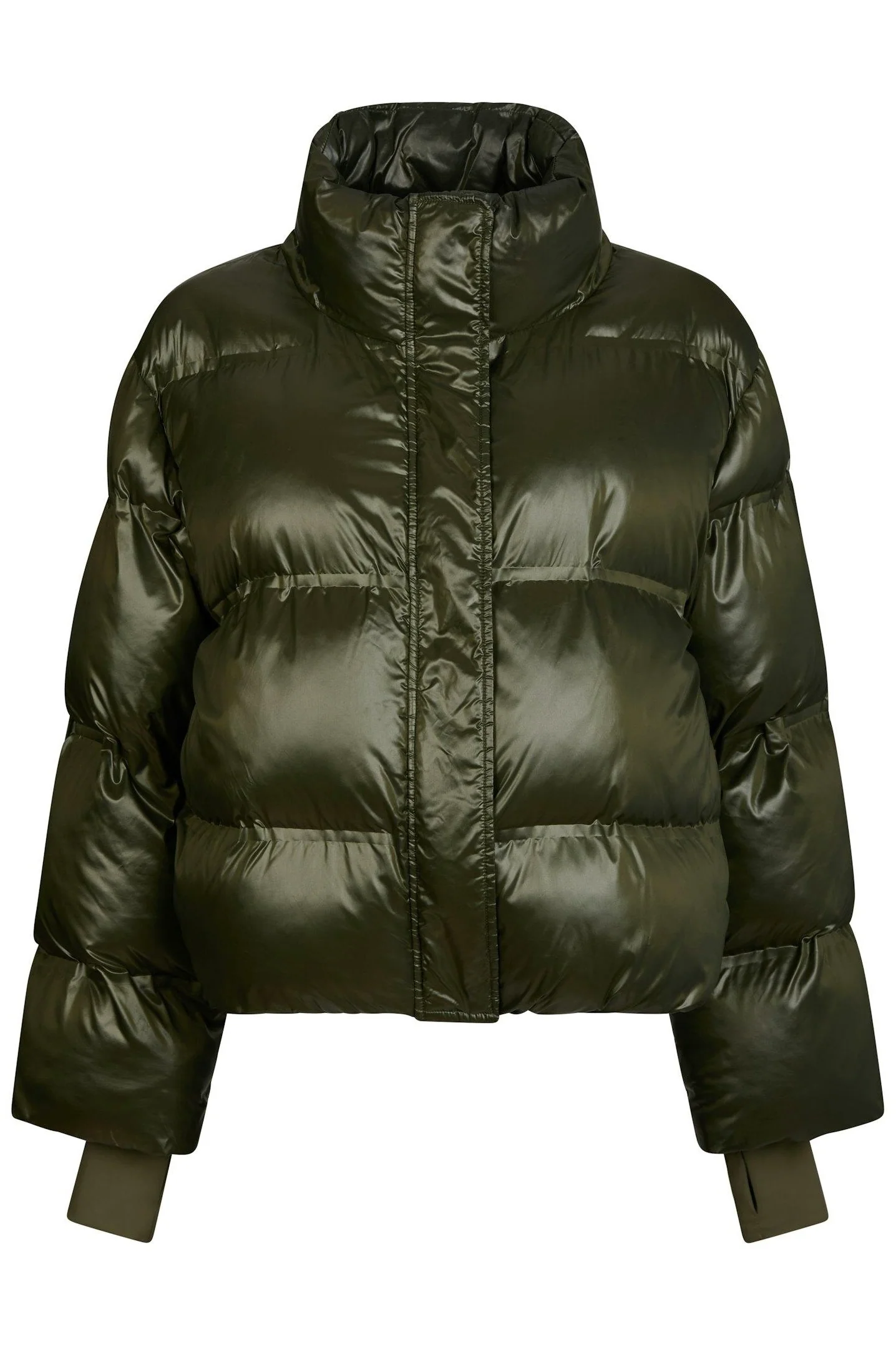 Rhea Shiny Puffer Jacket | Olive | Jakke fra Neo Noir - Image 2