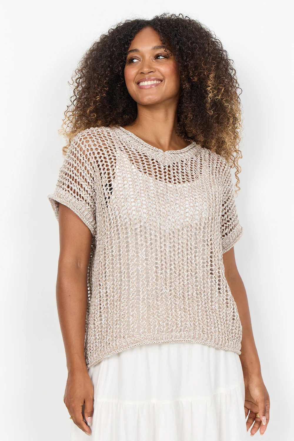 Rille Tee | Creme Melange | T-shirt fra Statebird - Image 5