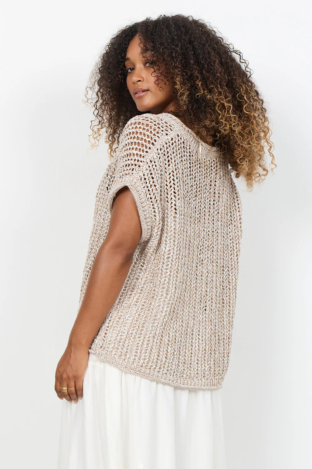 Rille Tee | Creme Melange | T-shirt fra Statebird - Image 7