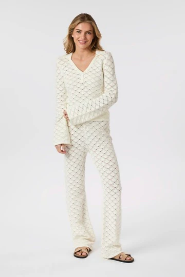 Rizzy Crochet Pants | Off White | Strik fra Neo Noir - Image 8