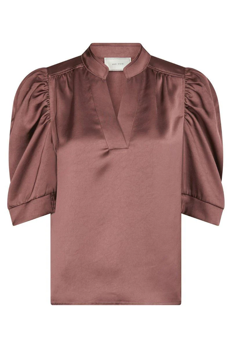 Roella Heavy Sateen Blouse | Dark Rose | Bluse fra Neo Noir - Image 3