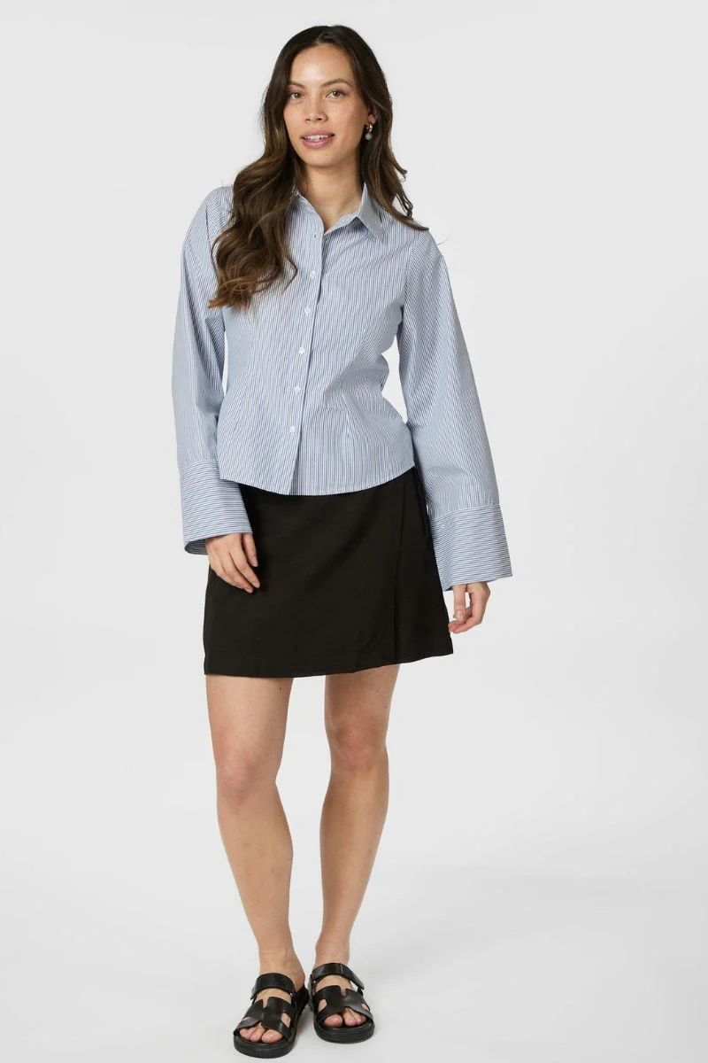 Rosa Double Stripe Shirt | Light Blue | Bluse fra Neo Noir - Image 4