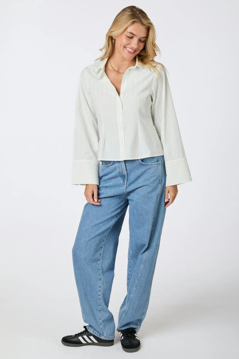 Rosa Solid Shirt | White | Skjorte fra Neo Noir - Image 5